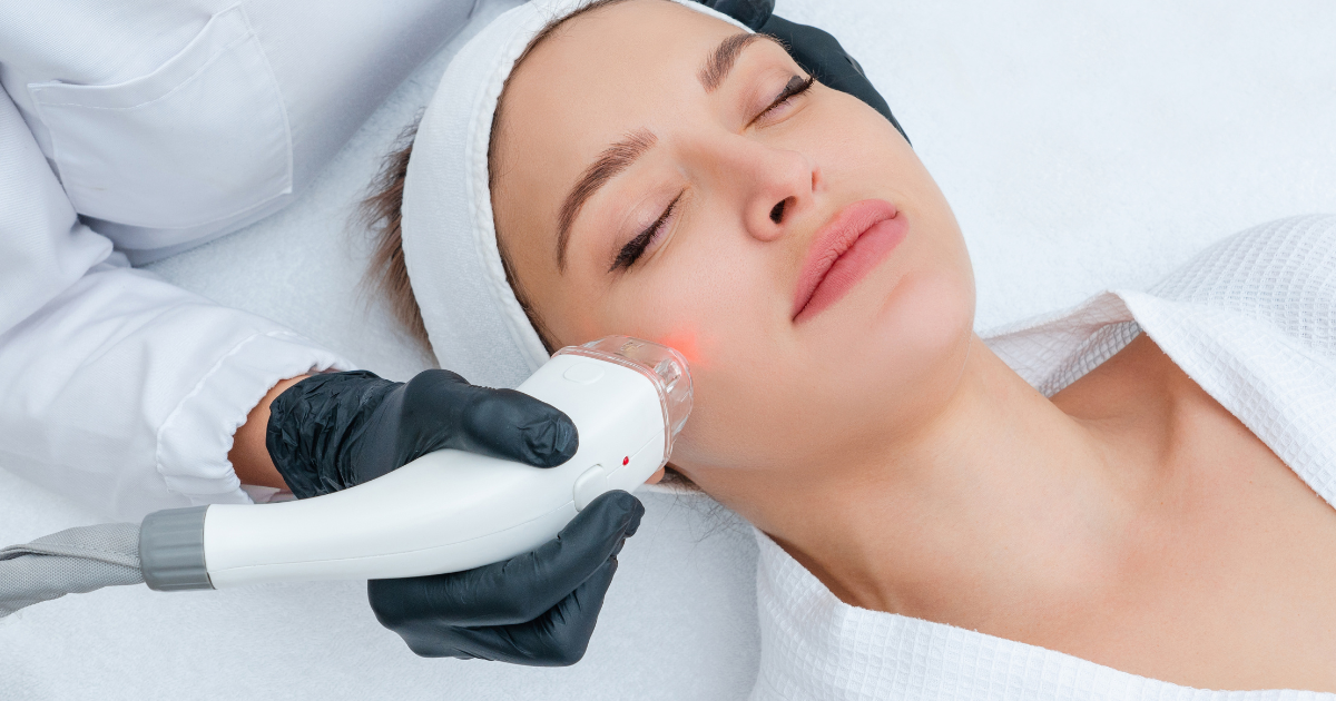 a woman having a laser treatment.