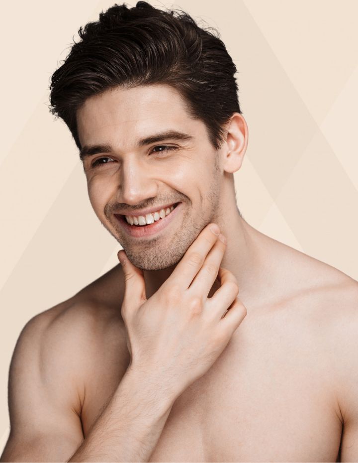 Smiling man with rejuvenated looks promoting the benefits of Plasma Injections in Salt Lake City and Provo, UT